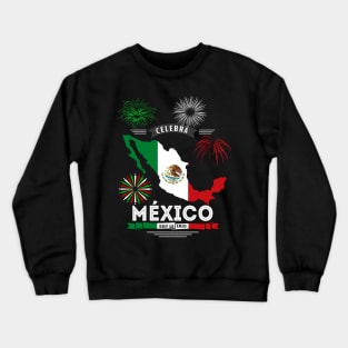 Celebrando Mexico Playera de la Independencia de Mexico Mexican Independence Day Crewneck Sweatshirt